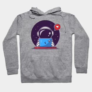 Cute Astronaut Operating Laptop Hoodie